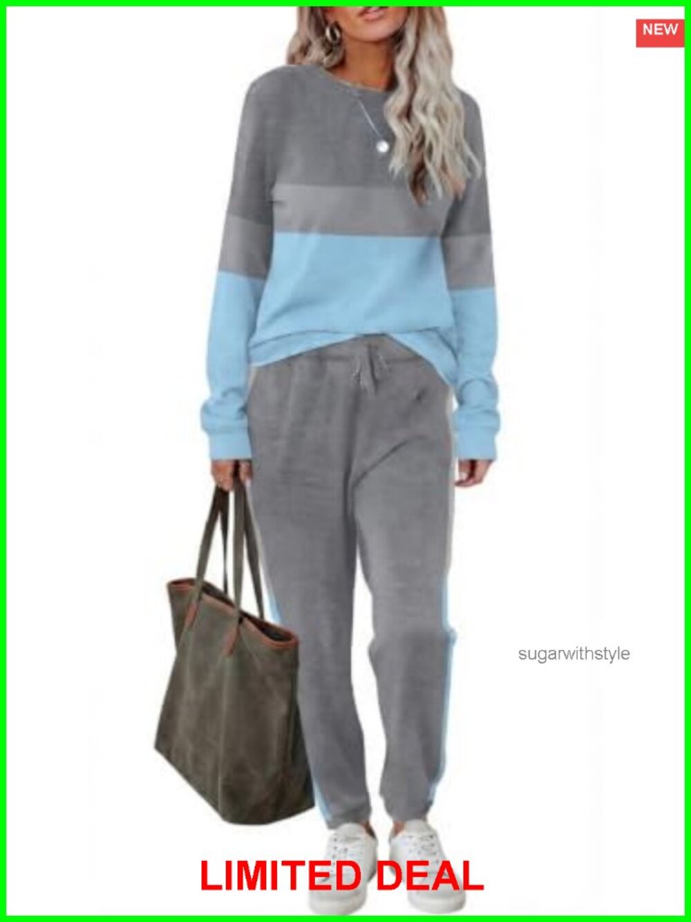 Women's Two Piece Lounge Set Sweatsuit Jogger Drawstring